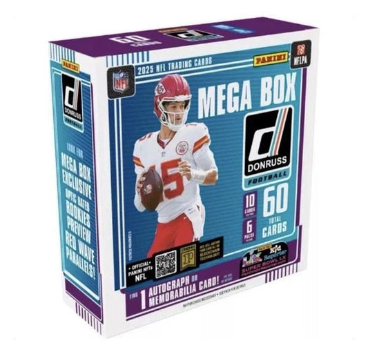 2025 Panini Donruss Football Mega Box (Red Wave Parallels) (SALE) - CardVault Collections