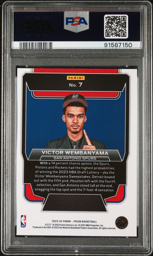 2023 Panini Prizm Luck Of The Lottery Victor Wembanyama PSA 8